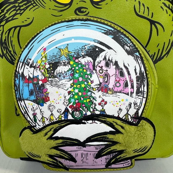 Loungefly Grinch Snow Globe Glow Mini Backpack Hot Topic – Preowned Excellent - Picture 2 of 5